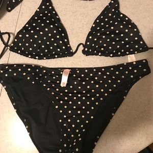 Black and white polka dot bikini